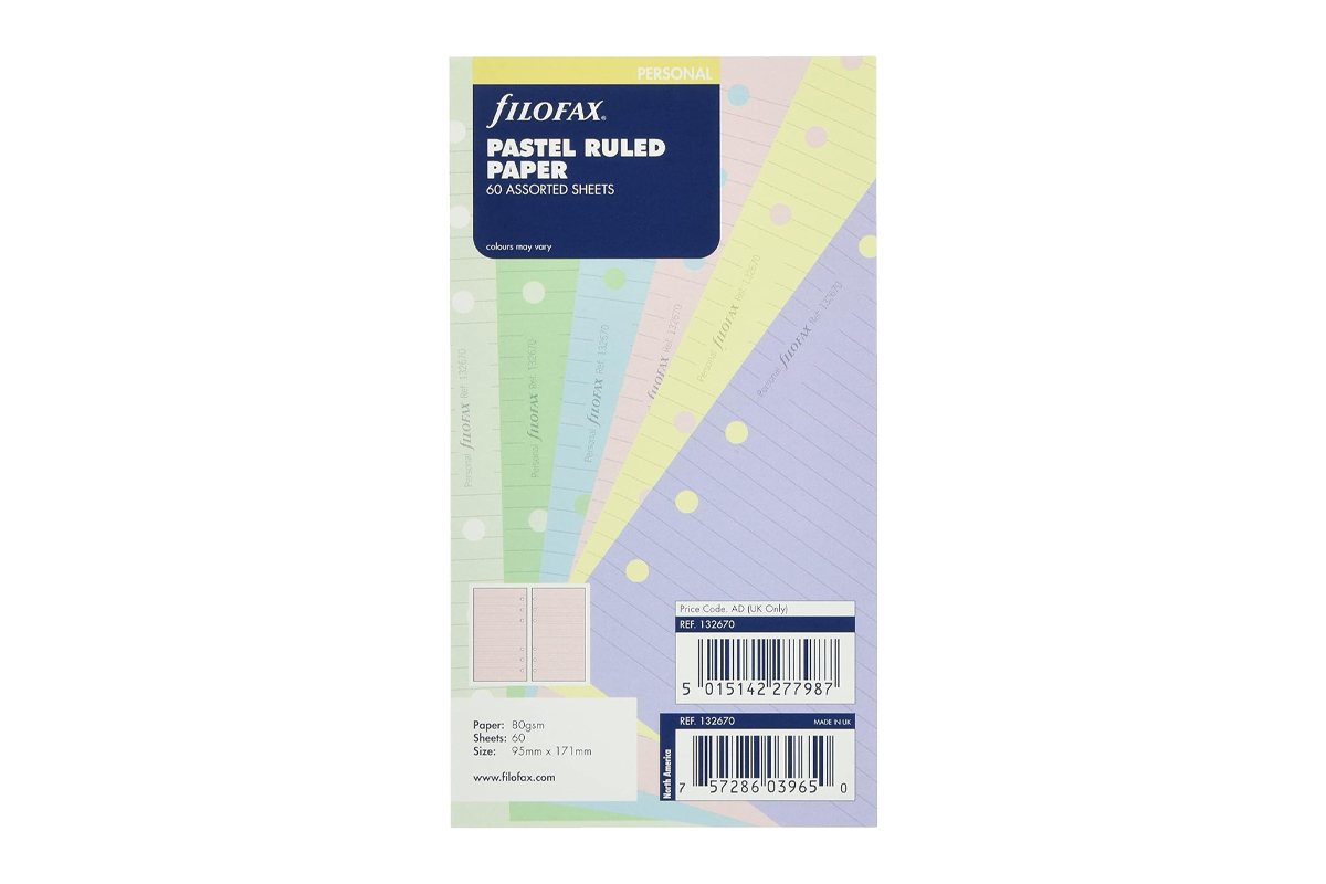 Filofax Pastel Gelinieerd Papier - Personal